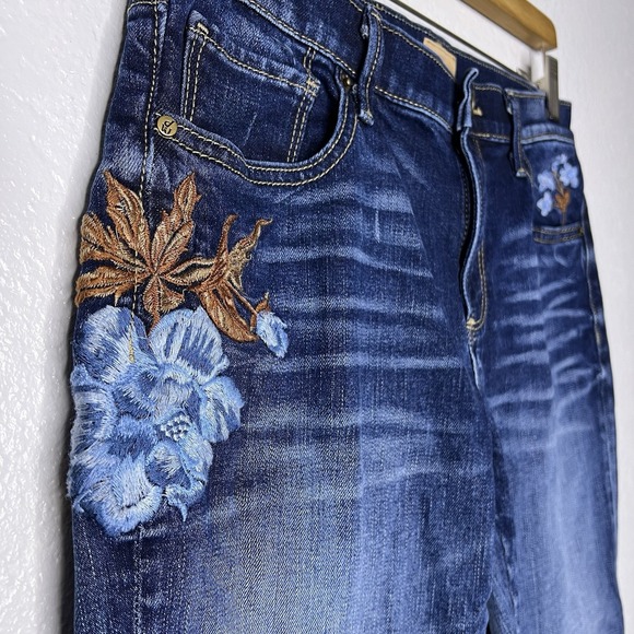 Driftwood Marilyn Classic Fit‎ Blue Floral Embroidery Jeans 28 x 29 Boho - Picture 4 of 10